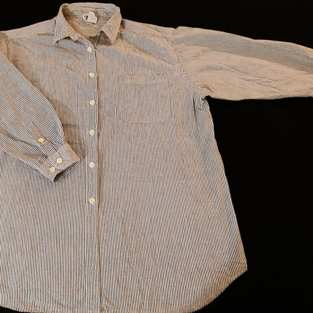 Chico's Design Button-down Striped Long-sleeve Shirt